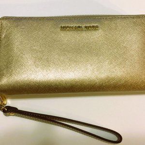 MICHAEL KORS GOLD LEATHER WALLET